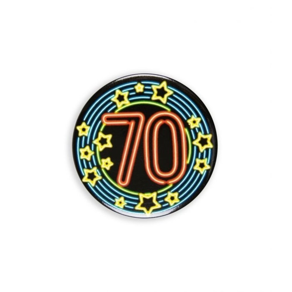 Paper Dreams Button 70 jaar NEON | per stuk