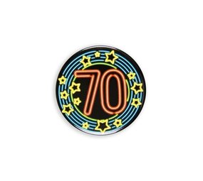 Paper Dreams Bouton 70 ans néon | par unité Paper Dreams Bouton 70 ans néon | par unité