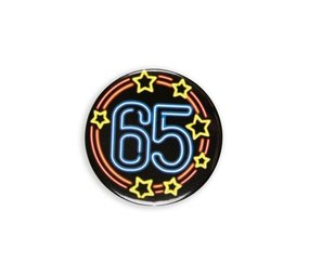 Paper Dreams Button 65 jaar NEON | per stuk Paper Dreams Button 65 jaar NEON | per stuk