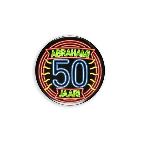 Paper Dreams Button 50 jaar Abraham NEON | per stuk