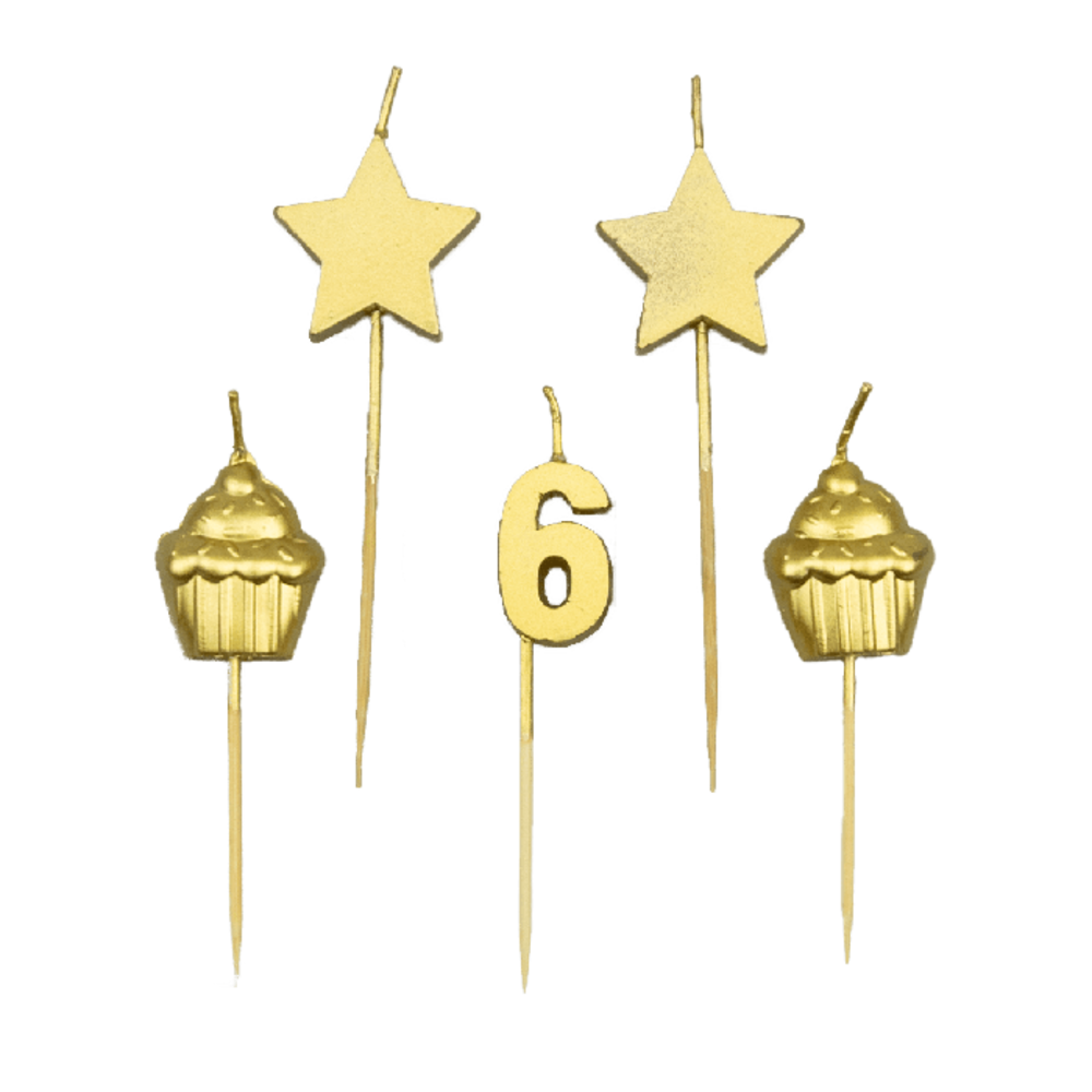 Bougies de fête 6 ans | 10 cm