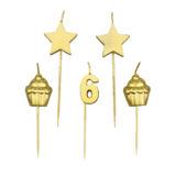 Party kaarsjes 6 jaar | 10 cm Party kaarsjes 6 jaar | 10 cm