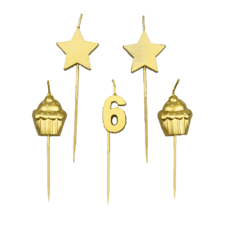 Partykerzen 6 Jahre | 10 cm Partykerzen 6 Jahre | 10 cm