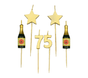 Bougies de fête 75 ans | 10 cm