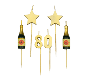 Partykerzen 80 Jahre 10 cm