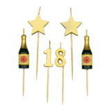 Bougies de fête 18 ans | 10 cm Bougies de fête 18 ans | 10 cm