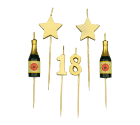 Bougies de fête 18 ans | 10 cm Bougies de fête 18 ans | 10 cm