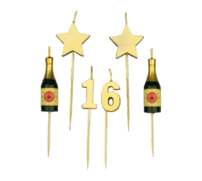 Bougies de fête 16 ans | 10 cm Bougies de fête 16 ans | 10 cm