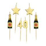 Bougies de fête 40 ans 10 cm