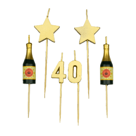 Party kaarsjes 40 jaar | 10 cm