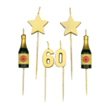 Bougies de fête 60 ans | 10 cm Bougies de fête 60 ans | 10 cm