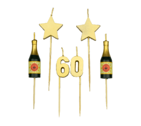 Party kaarsjes 60 jaar | 10 cm Party kaarsjes 60 jaar | 10 cm
