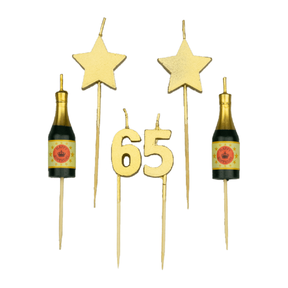 Party candles 65 years | 10 cm Party candles 65 years | 10 cm