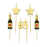 Party candles 65 years | 10 cm Party candles 65 years | 10 cm
