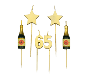 Bougies de fête 65 ans | 10 cm