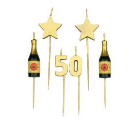 Party kaarsjes 50 jaar | 10 cm Party kaarsjes 50 jaar | 10 cm