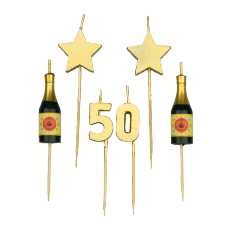 Party kaarsjes 50 jaar | 10 cm Party kaarsjes 50 jaar | 10 cm