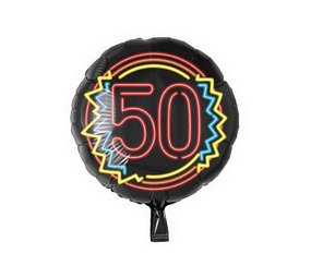 Ballon d'hélium 50 ans néon | 45 cm Ballon d'hélium 50 ans néon | 45 cm