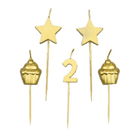 Bougies de fête 2 ans | 10 cm Bougies de fête 2 ans | 10 cm