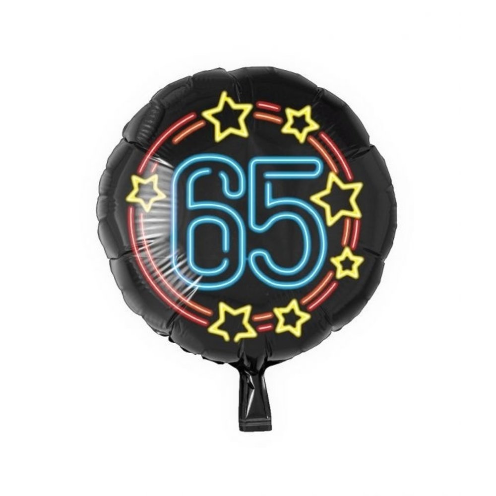 Helium ballon 65 jaar Neon | 45cm Helium ballon 65 jaar Neon | 45cm