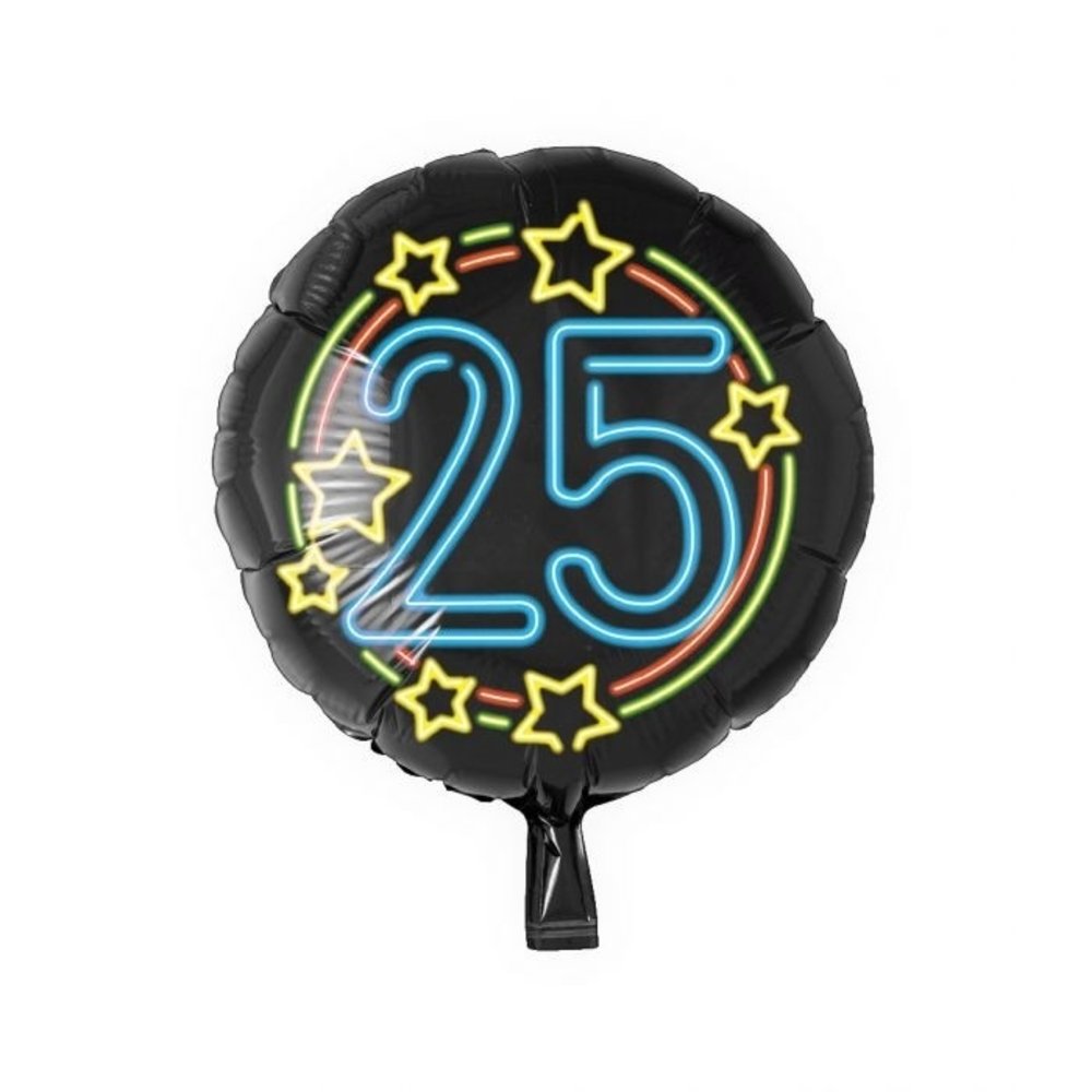 Helium balloon 25 years Neon | 45cm Helium balloon 25 years Neon | 45cm