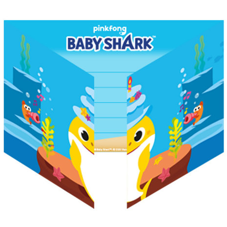 Einladungen Baby Shark | 8 Stück