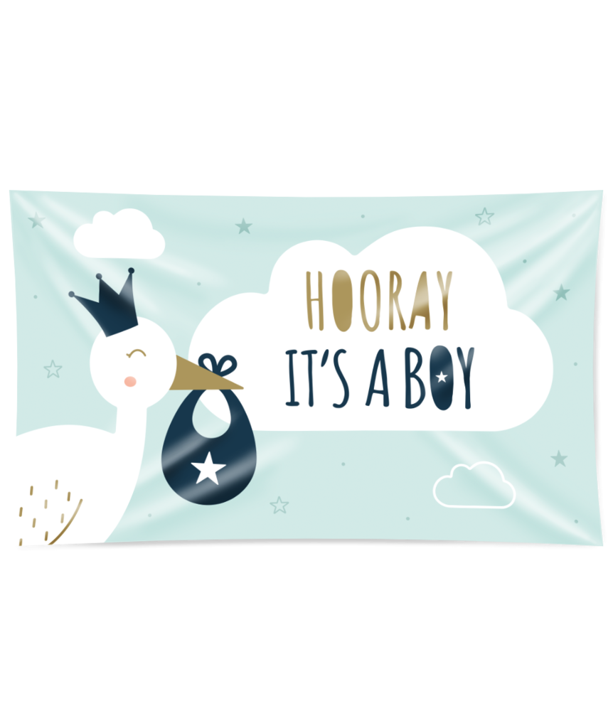 Gevelvlag Hooray it's a Boy XXL | 150x90cm