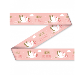 Afzetlint Hooray it's a girl | 12 meter Afzetlint Hooray it's a girl | 12 meter