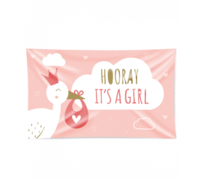 Gevelvlag Hooray it's a girl XXL | 150x90cm Gevelvlag Hooray it's a girl XXL | 150x90cm