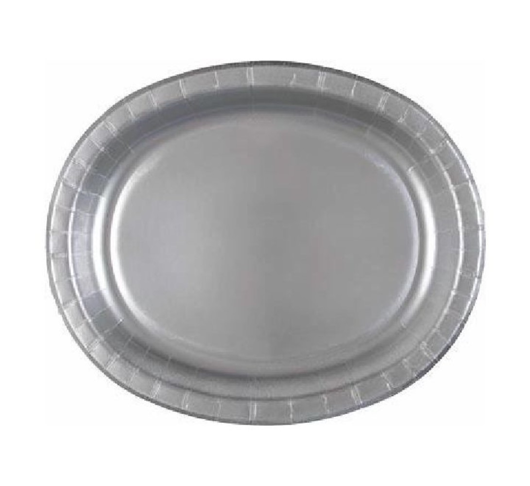 Unique Party Skalieren oval Silber 30x25cm | 8 Stücke