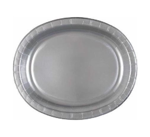 Unique Party Skalieren oval Silber 30x25cm | 8 Stücke
