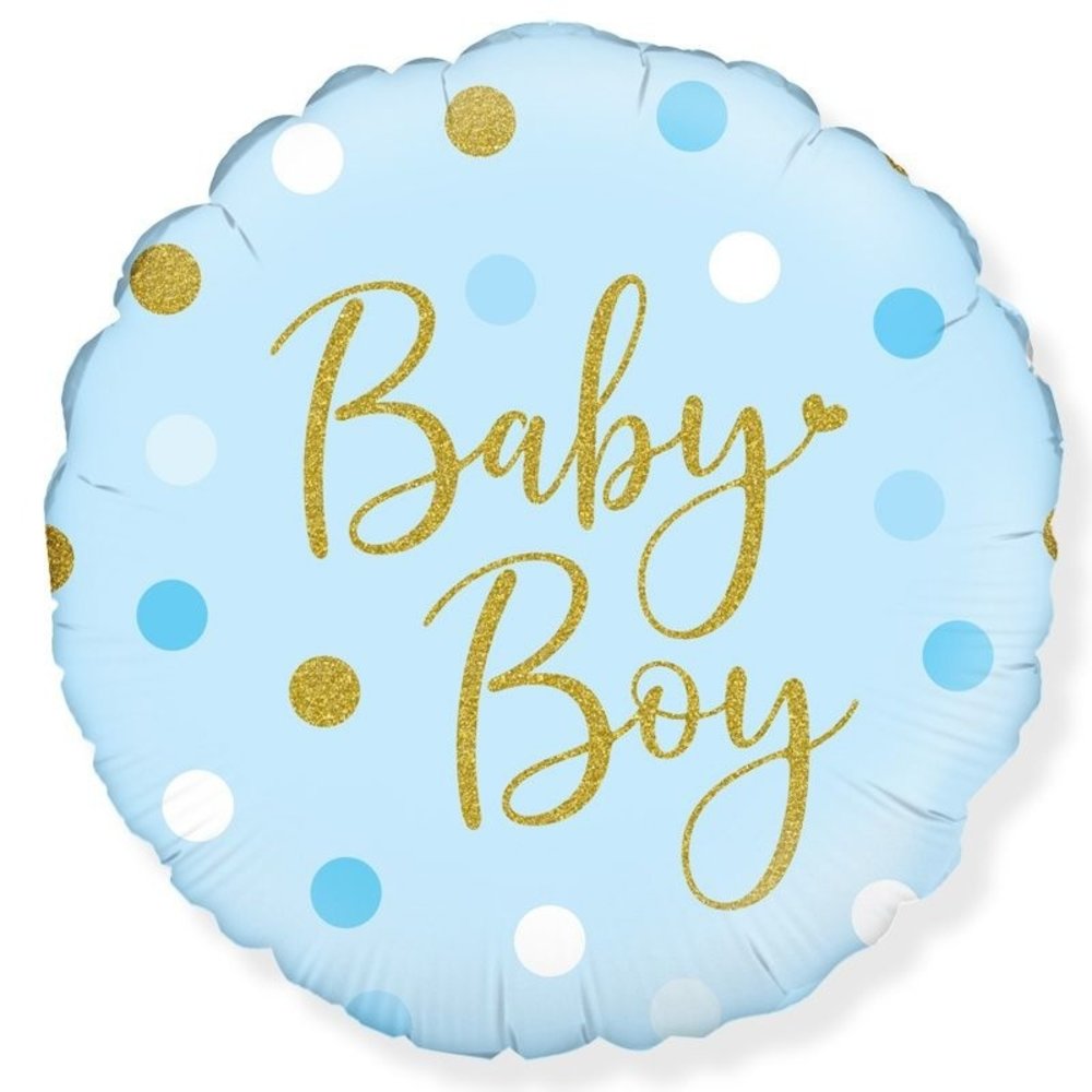 Helium Balloon Sparkling Baby Boy Dots | around 45 cm