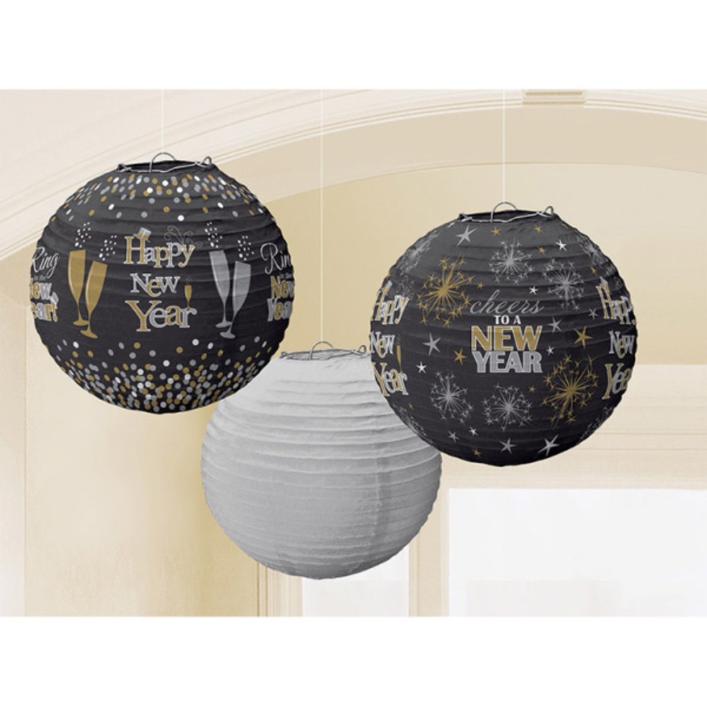 Amscan Lampion set Happy New Year | 3 stuks Amscan Lampion set Happy New Year | 3 stuks