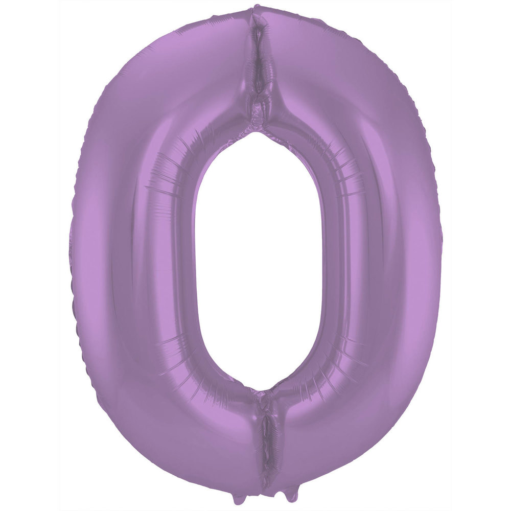 Folat Folie Balloon Number 0 Matt Purple Metallic | 86cm