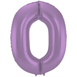 Folat Feuille Ballon Figure 0 Mat Purple Metallic | 86cm Folat Feuille Ballon Figure 0 Mat Purple Metallic | 86cm