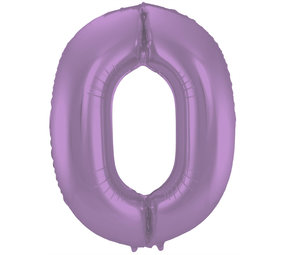 Folat Folie ballon cijfer 0 Mat Paars Metallic | 86cm Folat Folie ballon cijfer 0 Mat Paars Metallic | 86cm