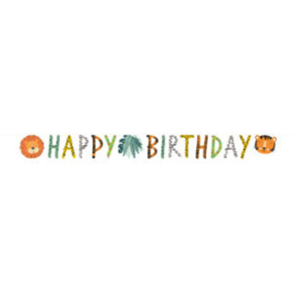 Amscan Guirlande de lettres de Happy Birthday Get Wild 180x15cm | par unité