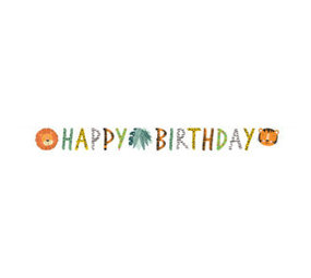 Amscan Guirlande de lettres de Happy Birthday Get Wild 180x15cm | par unité Amscan Guirlande de lettres de Happy Birthday Get Wild 180x15cm | par unité