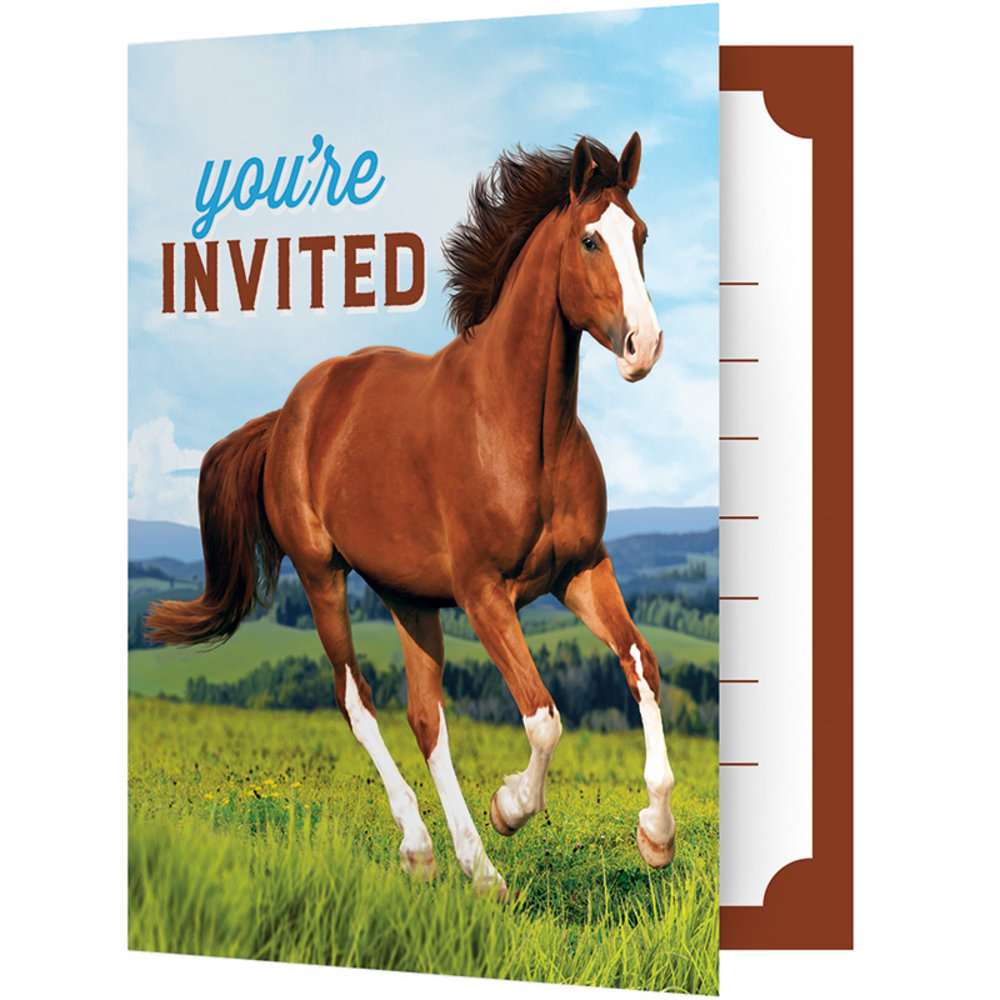 Creative Converting Horse & Pony Invitations with envelope | 8 pieces Creative Converting Horse & Pony Invitations with envelope | 8 pieces