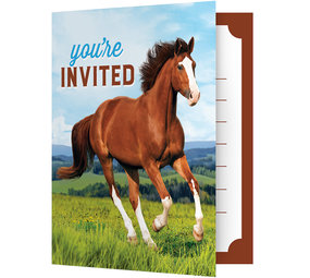 Creative Converting Paard & Pony uitnodigingen met envelop |  8 stuks