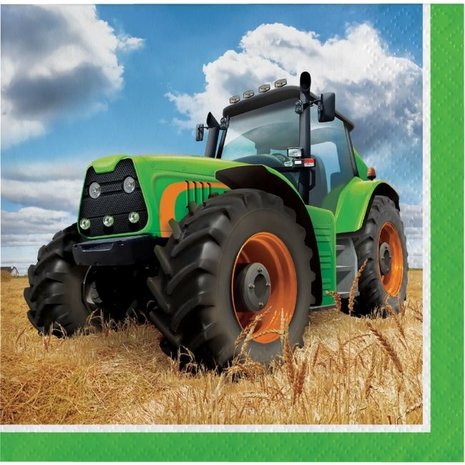Creative Converting Tractor Time Napkins 25x25cm | 16 pieces Creative Converting Tractor Time Napkins 25x25cm | 16 pieces