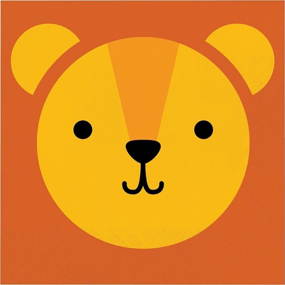 Creative Converting Lion Face Napkins 33x33cm | 16 pieces Creative Converting Lion Face Napkins 33x33cm | 16 pieces