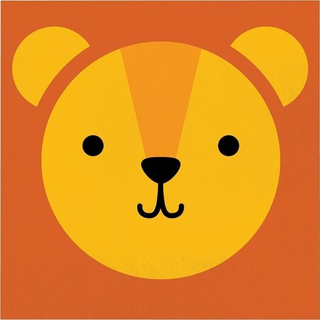 Creative Converting Serviettes de table Face de lion 33x33cm | 16 pièces Creative Converting Serviettes de table Face de lion 33x33cm | 16 pièces