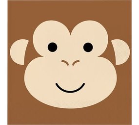Creative Converting Monkey Face Napkins 33x33cm | 16 pieces