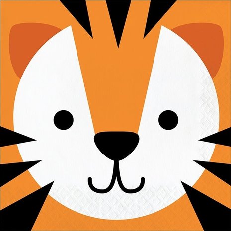 Creative Converting Serviettes de table face de tigre 33x33cm | 16 pièces Creative Converting Serviettes de table face de tigre 33x33cm | 16 pièces