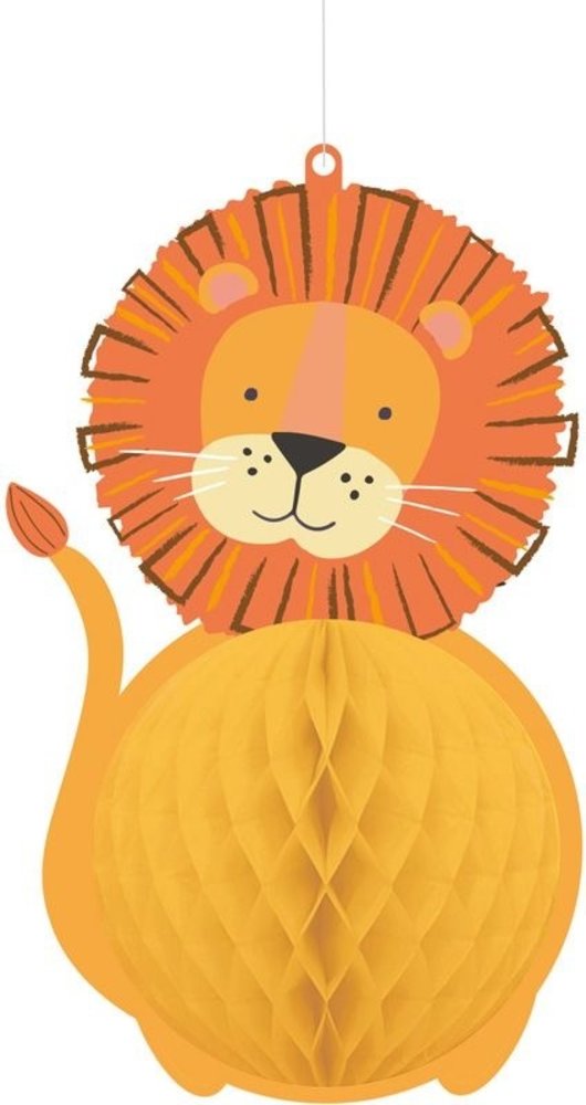 Amscan Get Wild Leeuw Honeycomb 11,5x29cm | per stuk Amscan Get Wild Leeuw Honeycomb 11,5x29cm | per stuk