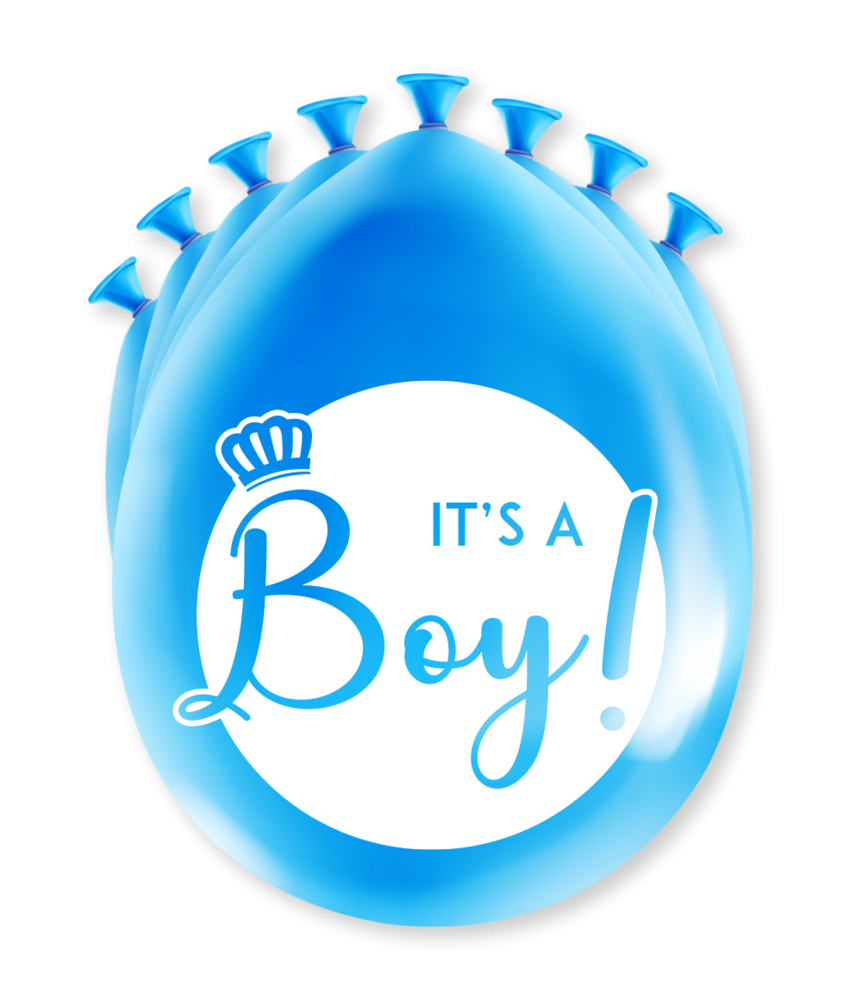 Paper Dreams It's a Boy ballonnen blauw 30cm | 8 stuks