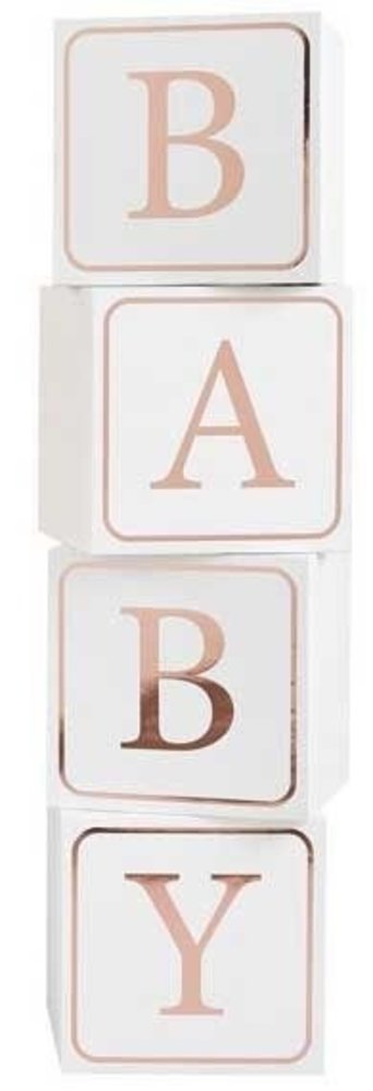 Hootyballoo Letterblokken BABY rosé-goud | 4 stuks Hootyballoo Letterblokken BABY rosé-goud | 4 stuks