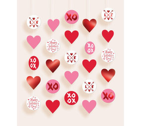 Amscan Décoration à suspendre Happy Valentine's Day | 5 pièces Amscan Décoration à suspendre Happy Valentine's Day | 5 pièces
