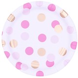 Pioneer Party Plates pink and gold dots 23cm | 8 pieces Pioneer Party Plates pink and gold dots 23cm | 8 pieces